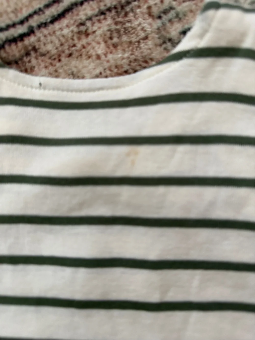 H&M Cream and Green Striped Baby Romper